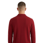 Men’s Essential Long-Sleeve Jersey Polo - Classic Red Regular Fit